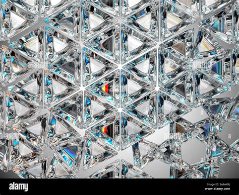 Gemstone Diamond Or Shiny Glass Triangular Texture Kaleidoscope Background 3d Render 3d