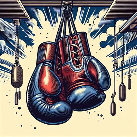 Belle Suspension Isol E Gants De Boxe Illustration D Art Vectoriel