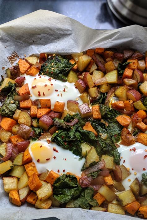 Sheet Pan Root Vegetable Hash With Eggs Paleo Whole 30 Vegetarian