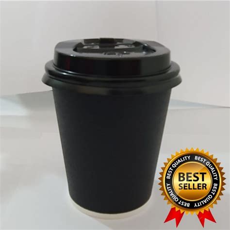 Jual Paper Hot Cup Black Oz Ml Lid Tutup Cup Dus Set Shopee Indonesia