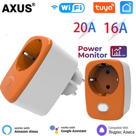 Axus WiFi Smart Plug Socket Outlet Eu 1620A Tuya Power Monitor Timing