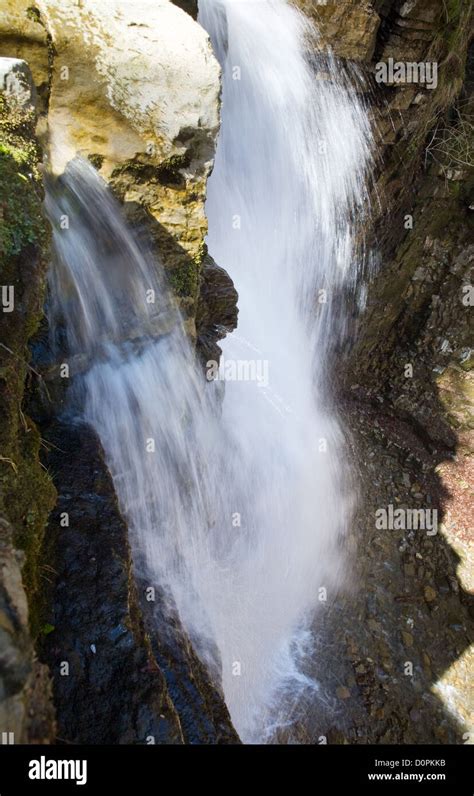 Waterfall on mountain forest Stock Photo - Alamy