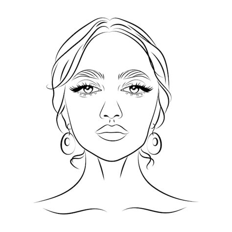 Premium Vector Portrait Of A Beautiful Mexican Woman Sketch Line