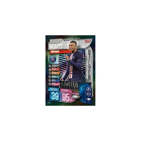 Trading Cards Kylian Mbappé Silver Limited Edition Topps Match Attax UK