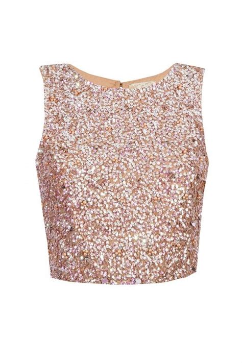 Lace Beads Picasso Pink Nude Sequin Top Pink Sequin Top