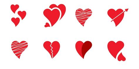 Premium Vector Set Of Heart Vector Illustration On White Background