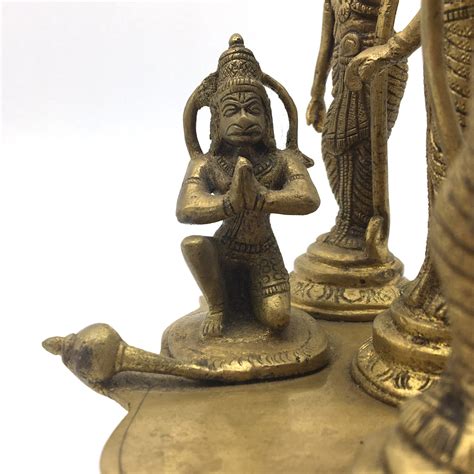 Ramdarbar Handcrafted India Gods Brass Statue Rama Sita Lakshmana