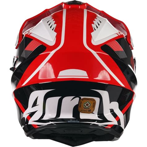 Capacete Airoh Commander Boost Preto Vermelho Branco Grid Motors