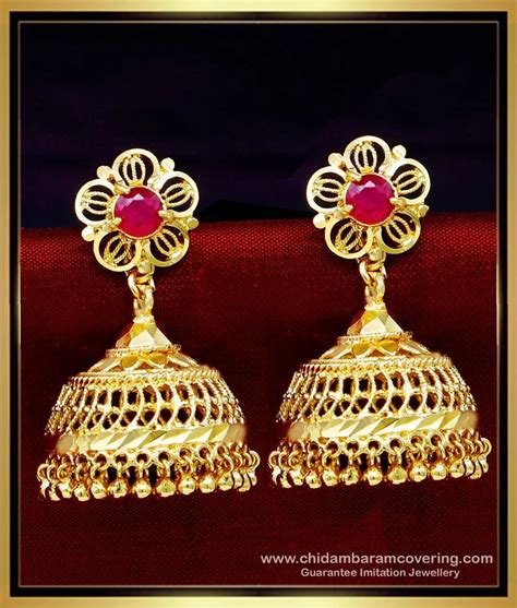 Buy Marriage Jhumka Design Gold Earrings Gold Plated Jewellery