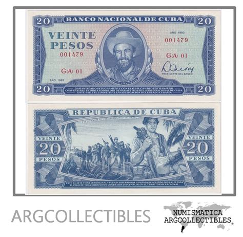 Cuba Billete Pesos P C Unc Numero Bajo Argcollectibles