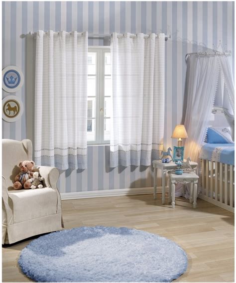 Cortina Quarto Bebe Infantil Menino Menina Classica Azul Ros R