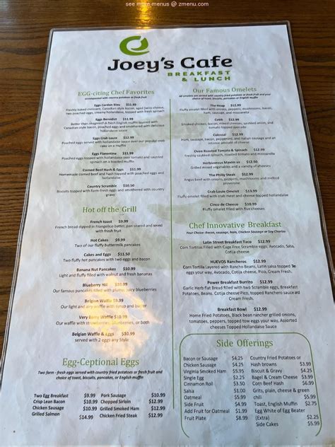 Online Menu Of Joeys Cafe Restaurant Edmond Oklahoma 73013 Zmenu