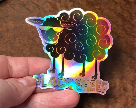 3 Metallic Black Sheep Vinyl Sticker Etsy