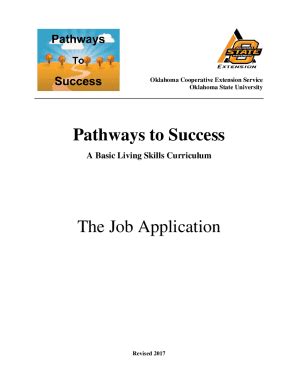 Fillable Online Education Okstate Pathways To Success The Job