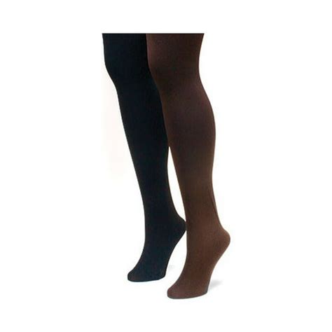 Muk Luks Womens Fleece Lined 2 Pair Pack Tights