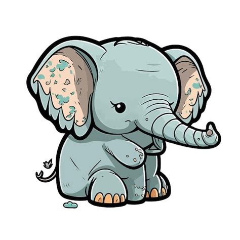 Estilo De Desenho Animado De Elefante Fofo Vetor Premium