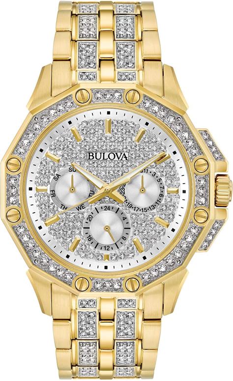 Bulova Men S Crystal Octava Watch Gold Tone Stainless Steel Model