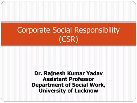 Corporate Social Responsibility Csr Ppt