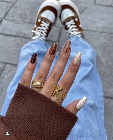 Pin On Nails Stylish Nails Gel Nails Brown Nails