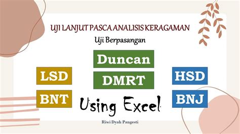 Uji Lanjut Duncan Bnj Bnt Rancob Uji Pasca Analisis Keragaman Dmrt Hsd Lsd Menggunakan