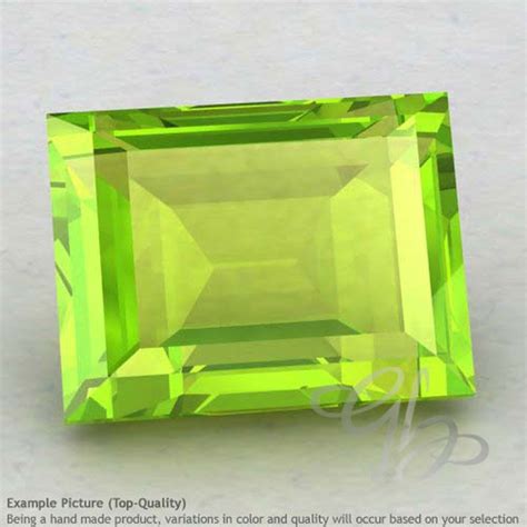 Peridot Baguette Shape Calibrated Gemstones