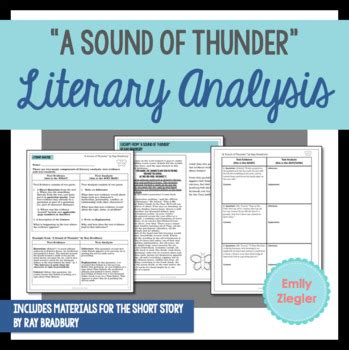 A Sound Of Thunder By Ray Bradbury Literary Analysis Graphic Organizers