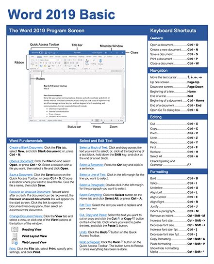 Handy Cheat Sheets Microsoft Office Customguide