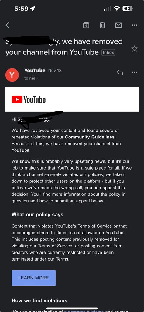 My Youtube Channel Was Taken Down With Nothing On It R Youtube