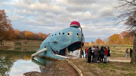 Blue Whale of Catoosa lights up for the holidays