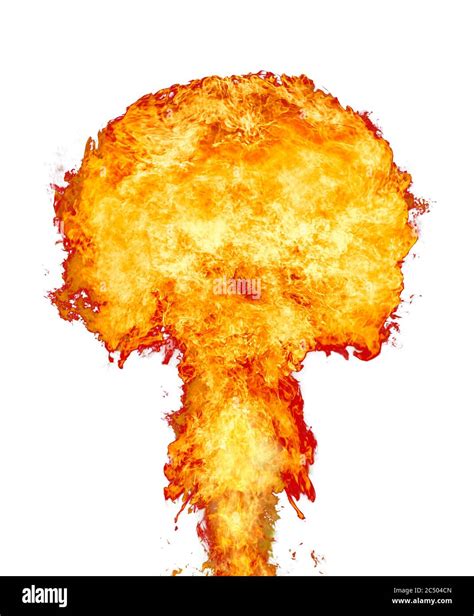 Explosion - fire mushroom. Mushroom cloud fireball from an explosion ...