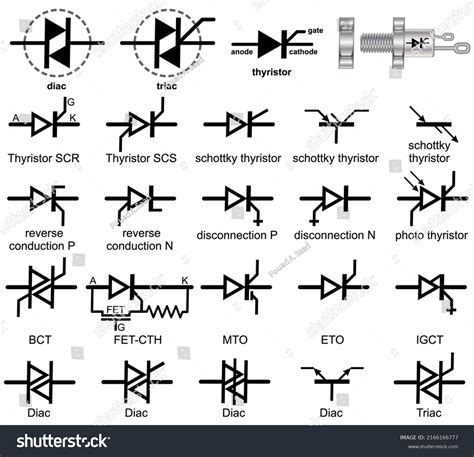 Thyristor DIAC And TRIAC Symbols 60 OFF