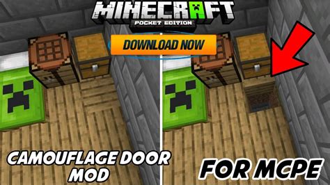 Camouflage Door Mod For Minecraft Pocket Edition Youtube