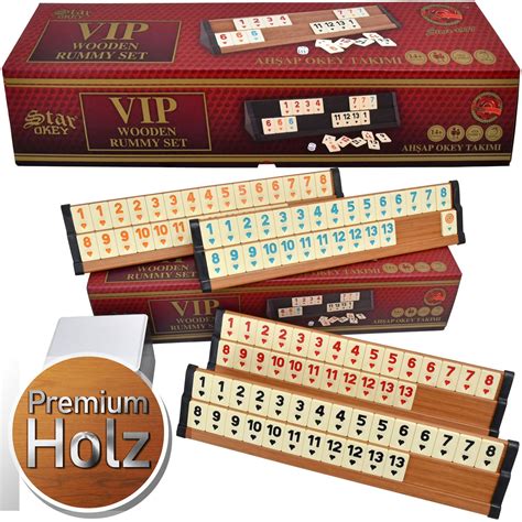 Star Holz Rummy Spiel Set Vip Okey 106 Melamin Steine Schwere Qualität