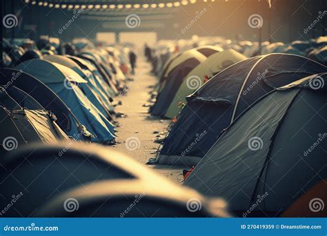 Refugee Camp Tents Illustration Generative AI Stock Illustration ...