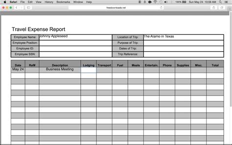 Microsoft Expense Report Generic Expense Report Expense Spreadsheet 1