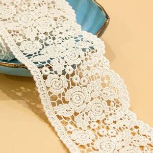 Cotton Lace Trim 5 Yard Beige Water Soluble Ribbon Tapes Dress Clothing