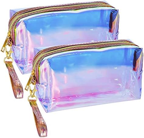 Amazon Hrx Package Clear Iridescent Holographic Makeup Bag Pcs