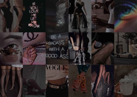 A5 Boujee Dark Aesthetic Wall Collage Kit Dark Aesthetic Etsy