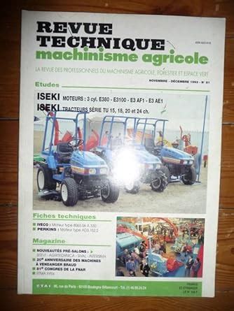 Amazon Fr Revue Technique Machinisme Agricole N Iseki Moteurs