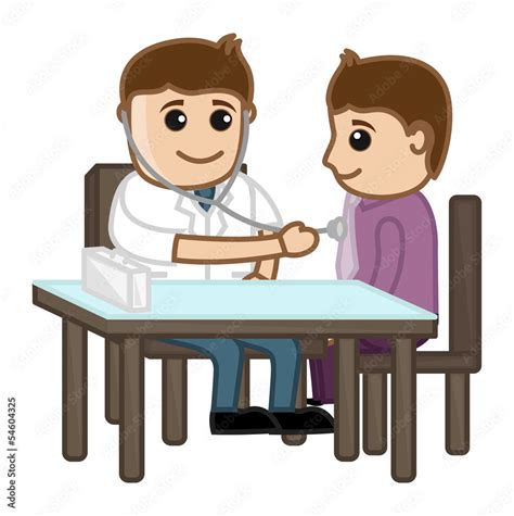 Doctor Check Up Patient Medical Cartoon Characters Stock Vector Adobe Stock