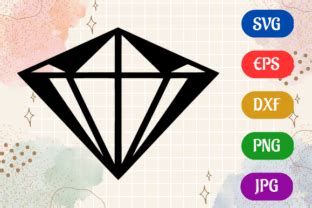 Diamond Silhouette Svg Eps Dxf Vector Graphic By Creative Oasis