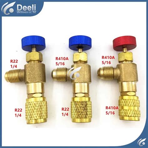 3pcslot New Air Refrigeration Charging Adapter Refrigerant Retention Control Valve Air Conditioning