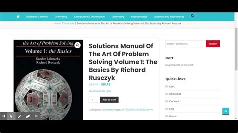 Solutions Manual Of The Art Of Problem Solving Volume The Basics By