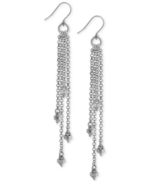 Lyst - Lucky Brand Silver-tone Multi-strand Drop Earrings in Metallic