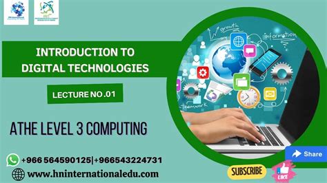 Introduction To Digital Technologies Lecture 1 ATHE Level 3 Computing