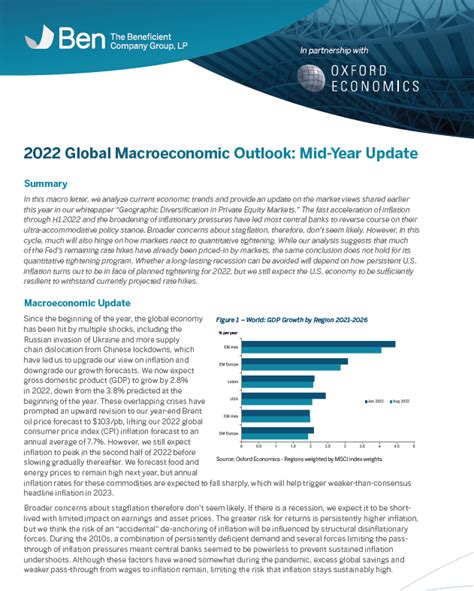 Global Macroeconomic Outlook Mid Year Update Beneficient