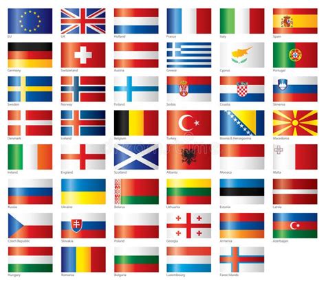 Flags Of European Countries With Names In Vector, 52% OFF