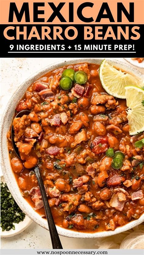 Mexican Charro Beans Easy Pinto Bean Recipe Pinto Bean Recipes