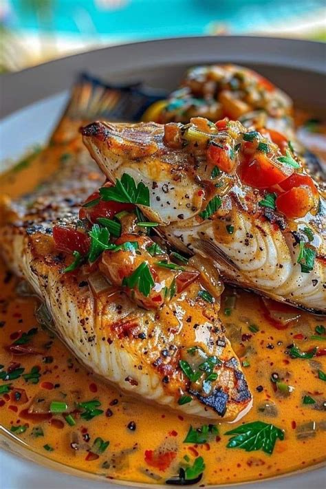 Red Snapper With Creamy Creole Sauce 🍽️🌶️ In 2024 Fish Recipes