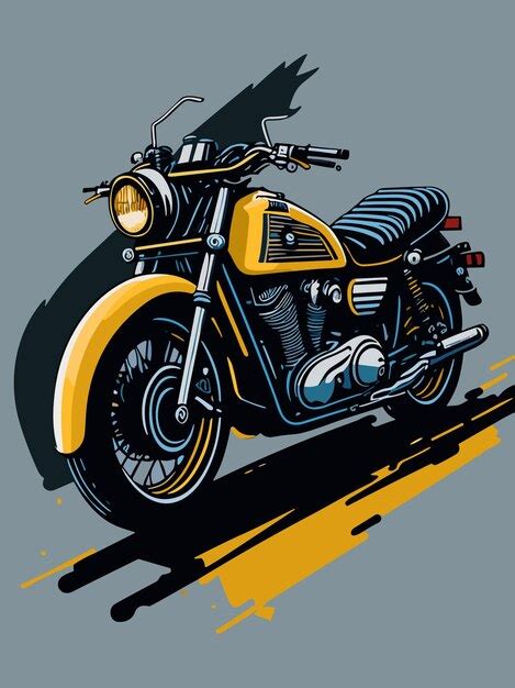 Una Motocicleta Cl Sica Vectorial En La Ilustraci N Del Atardecer Para